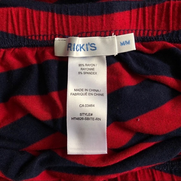 Rickis 🎄 skirt asymmetrical hem  line SZ M blue/red - Picture 4 of 5